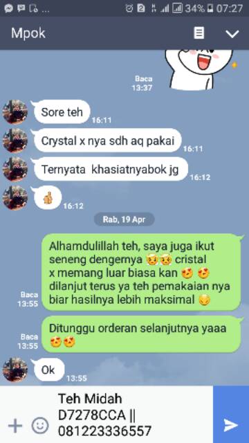 Crystal X/Krystal X/Cristal X/Kristal X/NCX Asli Original PT Natural Nusantara