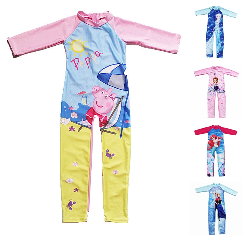  Baju  Renang Anak  Lengan Panjang Jumpsuit Musim Panas 