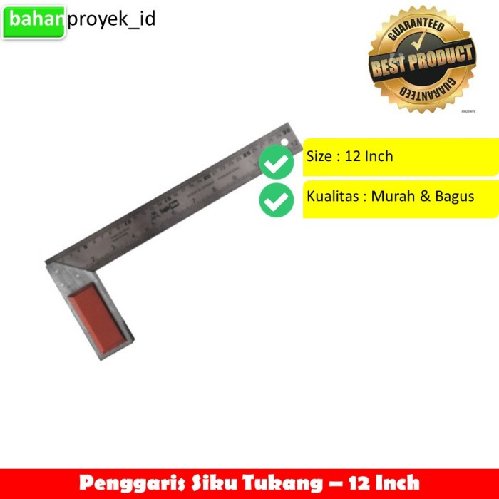 

Mudah Penggaris Siku Tukang Camel / Cab 30Cm 12 Inch Tebal Bergaransi