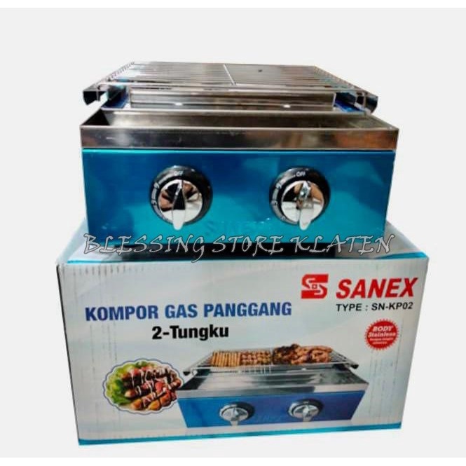 ROASTER 2 TUNGKU SANEX / KOMPOR GAS PANGGANG 2 TUNGKU / BBQ / BAKARAN