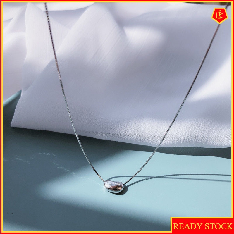 [Ready Stock]S925 Silver Silver Beans Necklace Simple Temperament Chic Cold Style