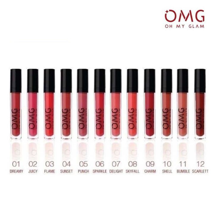 OMG Oh My Glam Matte Kiss Lip Cream | Lipcream Matte Lipstick Cair by AILIN