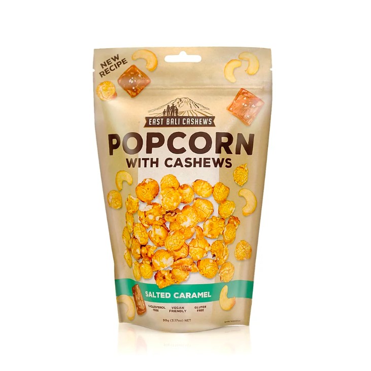 

EAST BALI CASHEWS POPCORN CASHEWS SALTED CARAMEL 90GR