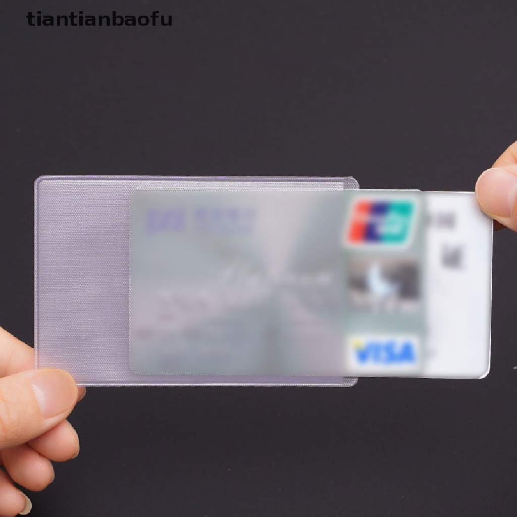 [tiantianbaofu] 10PCS PVC Clear Card Cover To Protect Credit Cards Waterproof  Card Holder Bag Boutique