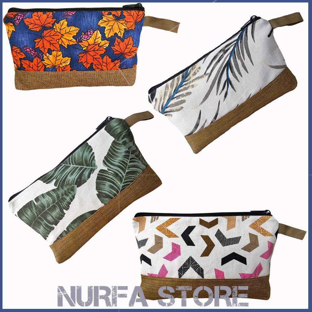 Pouch Kanvas Besar Serbaguna Pouch Souvenir 26 x 17 cm