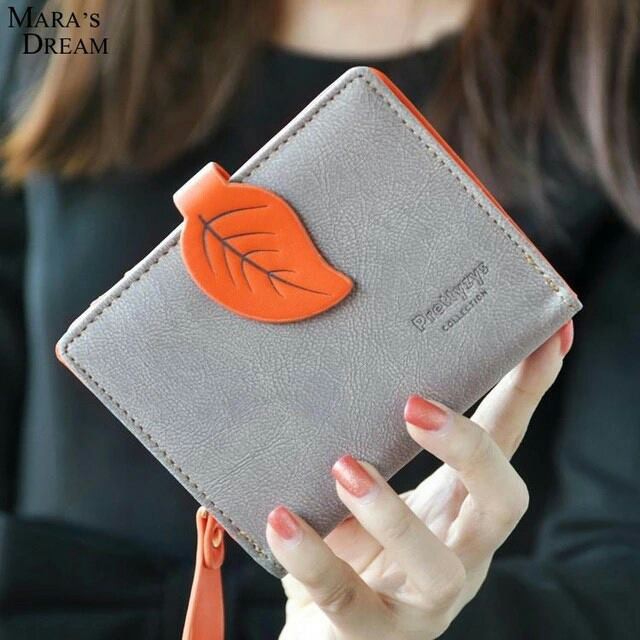 LS 062 - Wallet / Dompet Wanita Lipat Mini fashion korea Daun