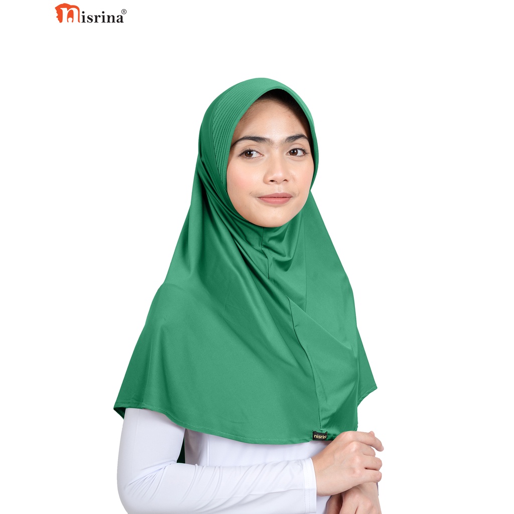 Nisrina Fashion Muslim Jilbab Instan Polos Citra Narurita-Hijau Daun