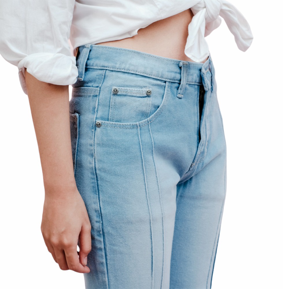 Bunbe - Highwaist Boyfriend Jeans Twoline Spray Emma Watson