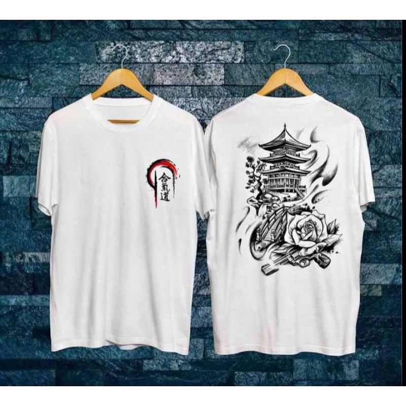 KAOS PAGODA WHITE/KAOS SAMURAI JEPANG/KAOS JEPANG/KAOS SAMURAI