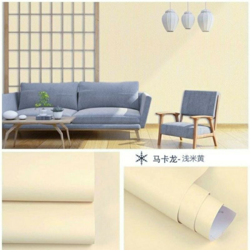 Wallpaper Stiker Dinding Polos krem abstrak Krem polos Pastel