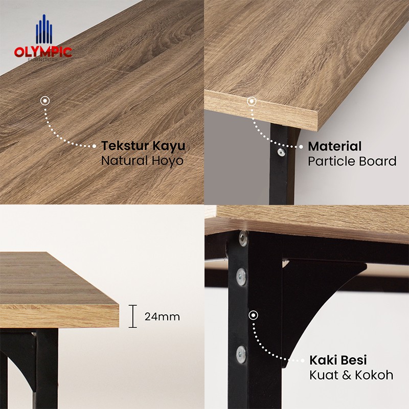 Olympic Dinning Table / Meja Makan Kayu Include 4 Kursi - DTM EIRA SERIES