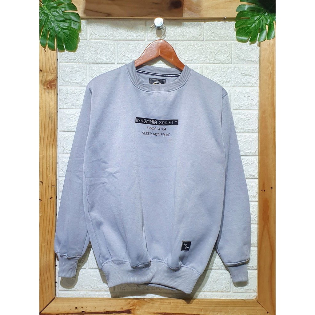 Sweater Crewneck Pria INSOMNIA Putih Cotton Premium Distro ZS_Offecial By Zoyha_Store