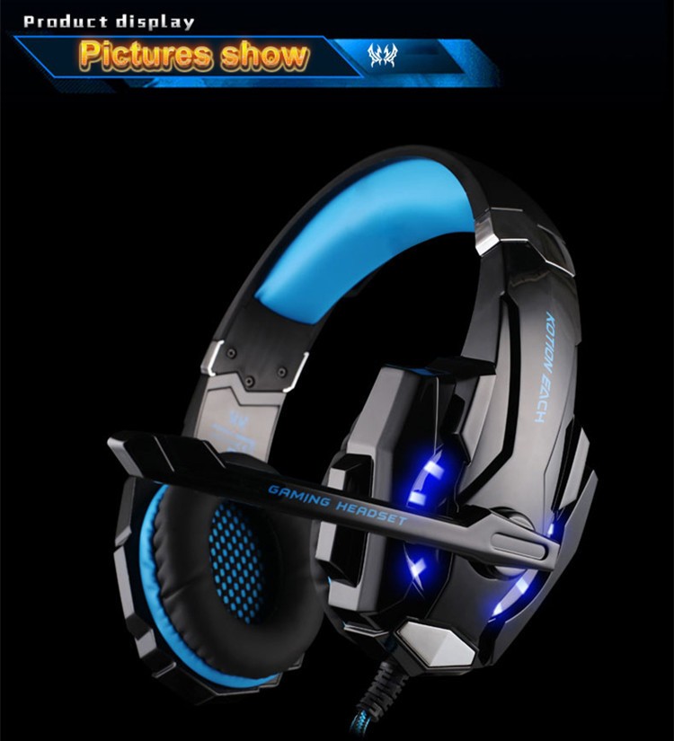 Kotion Each G9000 Gaming Headset Twisted with LED Light - HTM/BIRU