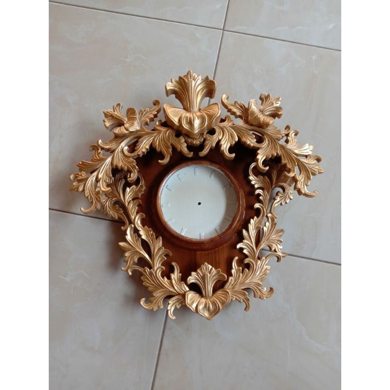 Jam Dinding Kayu Jati Ukiran