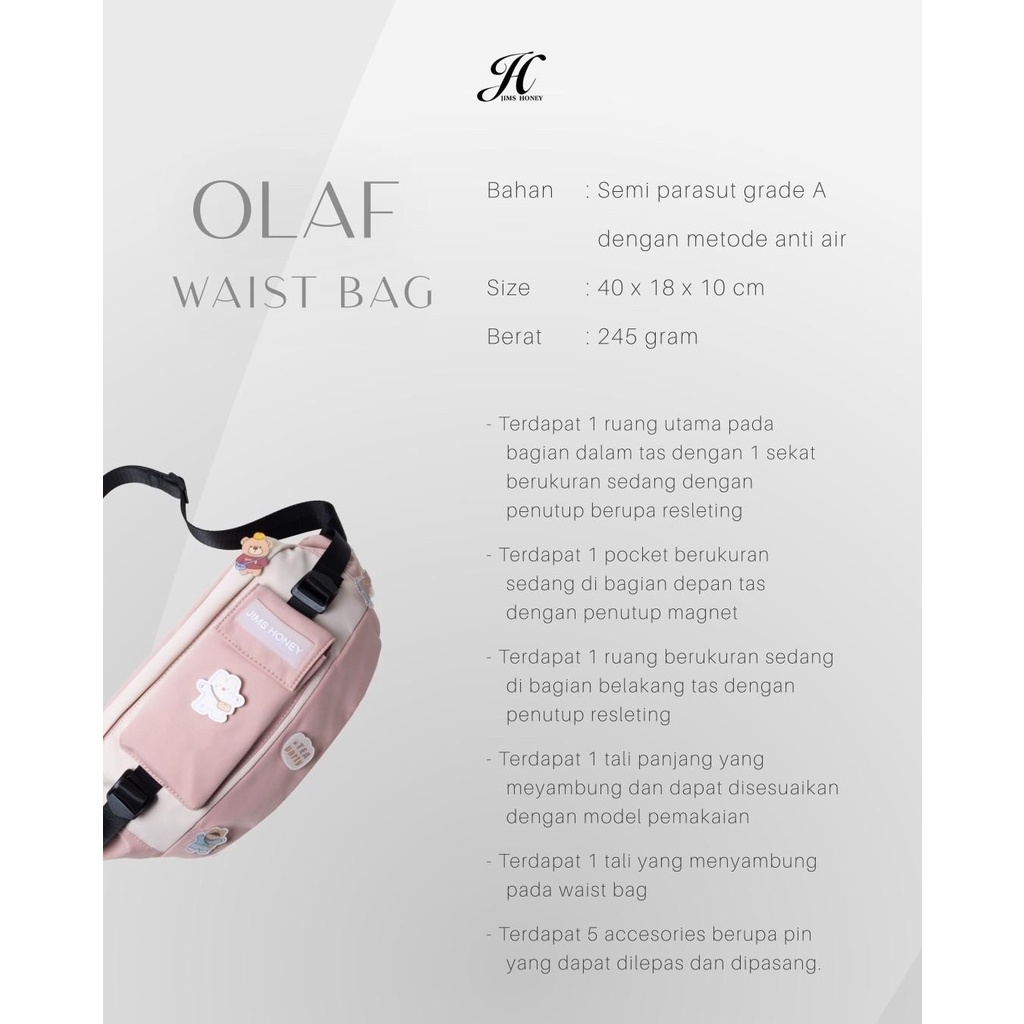 JIMS HONEY OLAF WAIST BAG TAS PINGGANG WANITA ORI JIMSHONEY