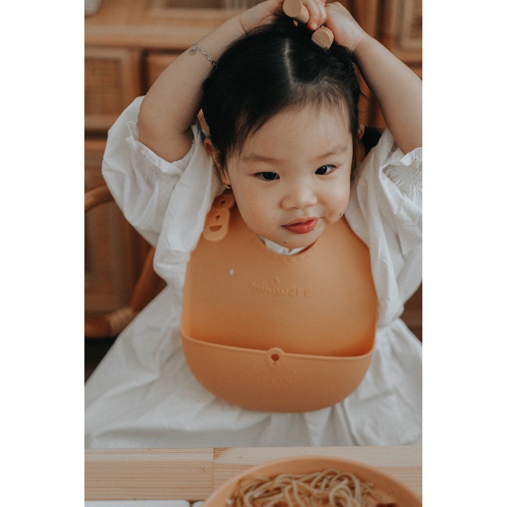 Miniware Silibib Peralatan Mpasi - Bib Bayi Celemek Bayi Bibs Silikon Silicone Baby Kids Makan Mini