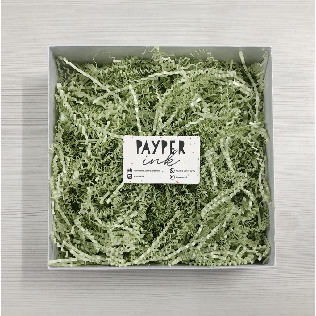 

200 gr shredded paper / kertas cacah / crinkle cut LIME green / hijau