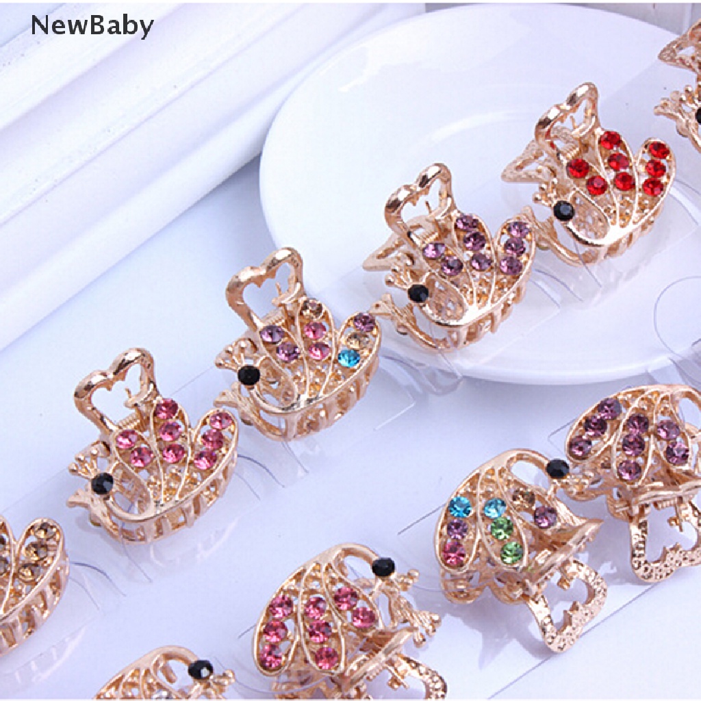 NewBaby Style New Crystal Flower Mini Hair Claw Clamp Hair Clip Hair Pin  ID