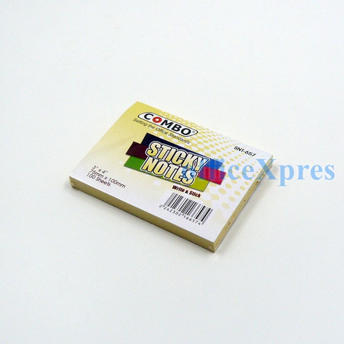 Combo Sticky Notes / Memo SNT 653 AN (Neon) (1.5 x 2”) / Memo Tempel / Post it / Index Mark-SNT-657 (3 x 4”)