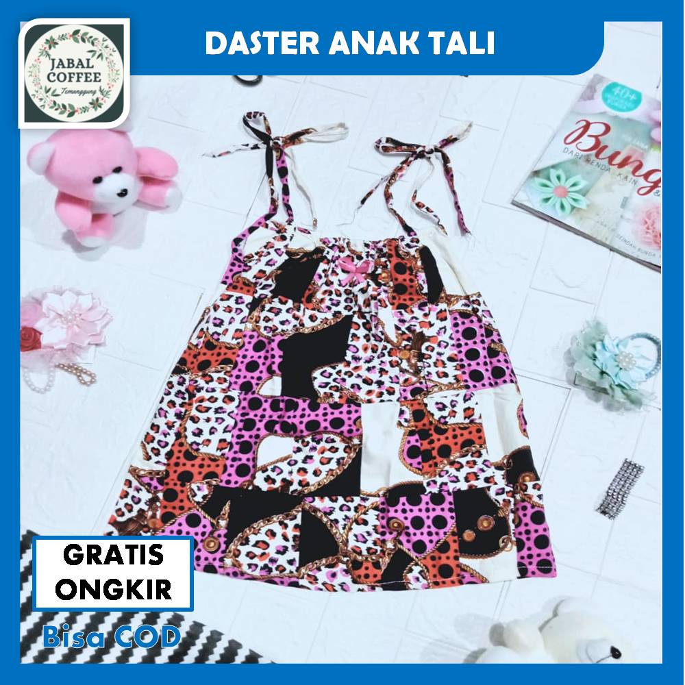 Daster Tali Anak Perempuan / Daster Tali Anak Bunga 6 Bulan - 3 Tahun / Daster Tali Sambung Anak J59