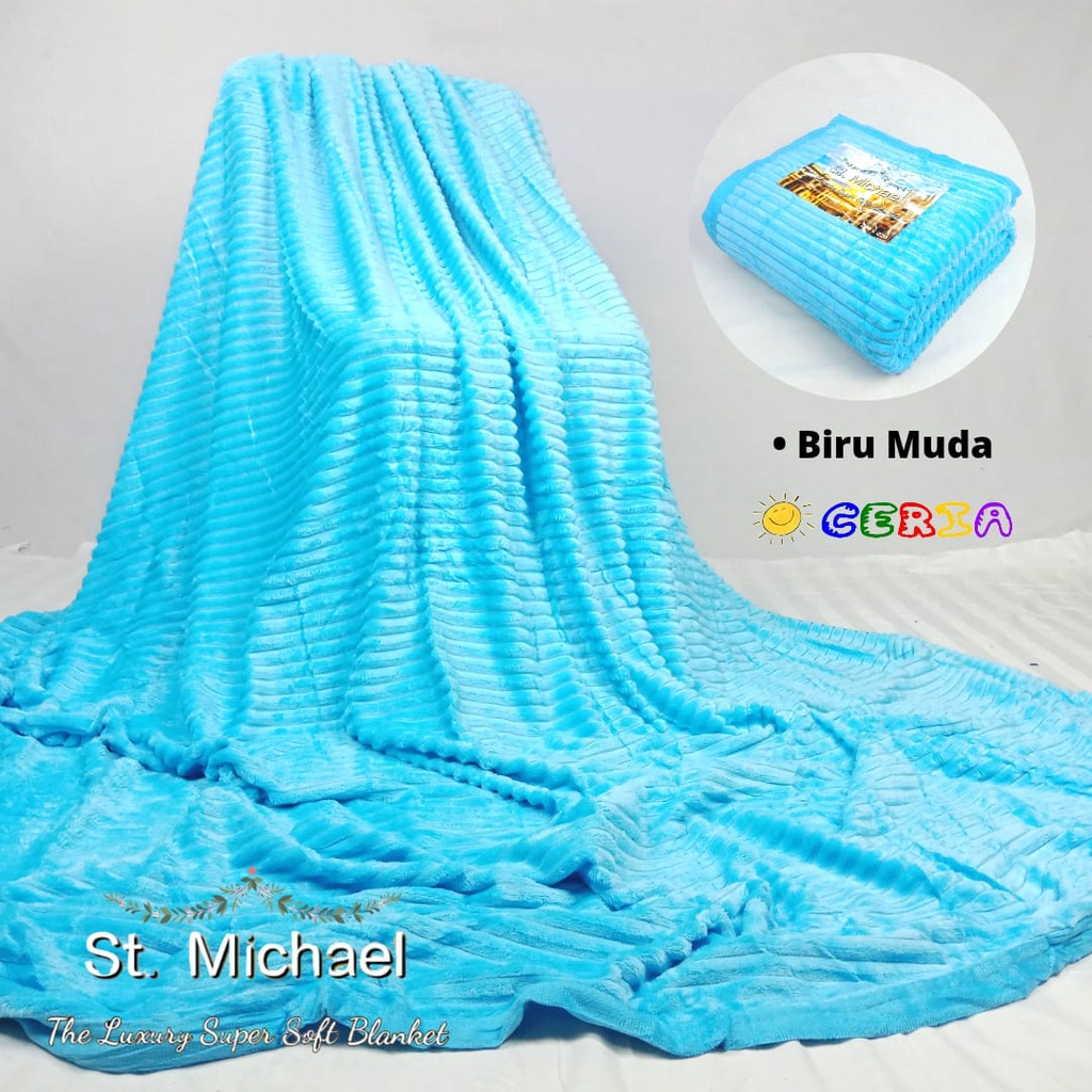 Selimut Bulu Polos Halus Lembut Dewasa MICHAEL Varian Warna Uk 200 x 220