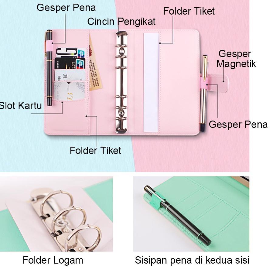 

Keluaran Terbaru.. Buku Catatan Lucu A6 Notebook Binder Photocard Keuangan Zipper Storage Bag Loose Leaf Macaron Journal