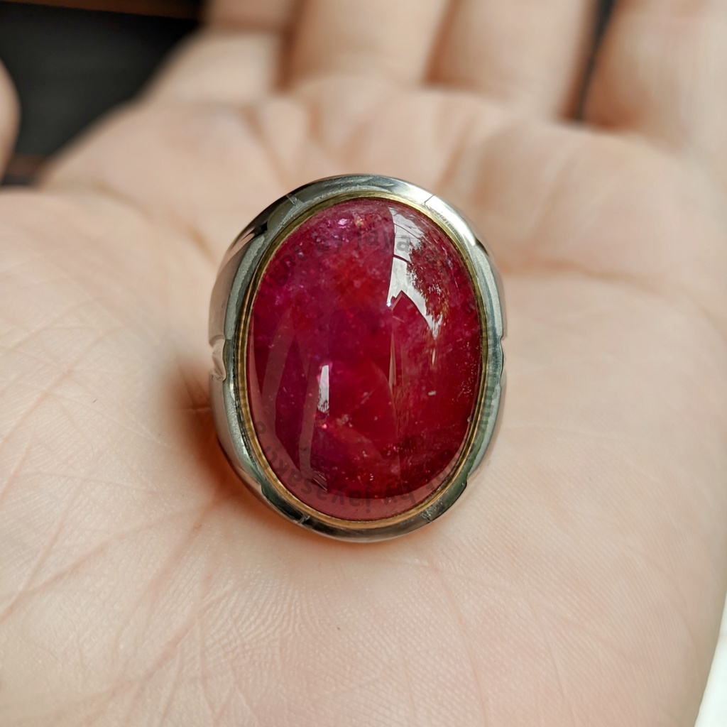 Natural Batu Akik Permata Red Ruby Siam Corundum Free Memo Lab PRC01