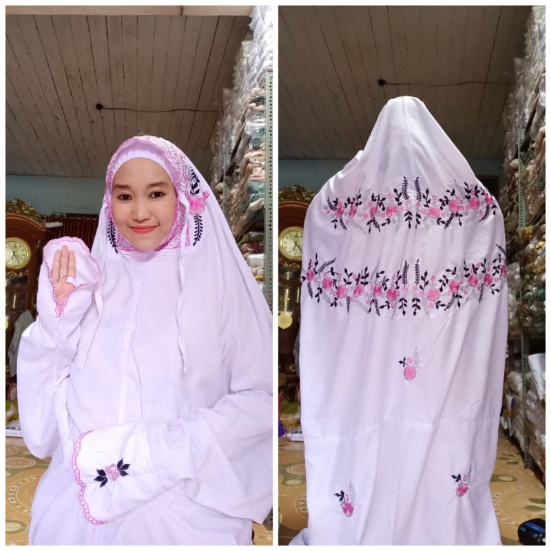 MUKENAH POLINO BORDIR/MUKENAH DEWASA/MUKENAH TERUSAN