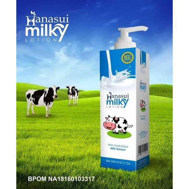 Hanasui Milky Lotion Milk Extract| Hand Body Lotion Susu Sapi BPOM - M