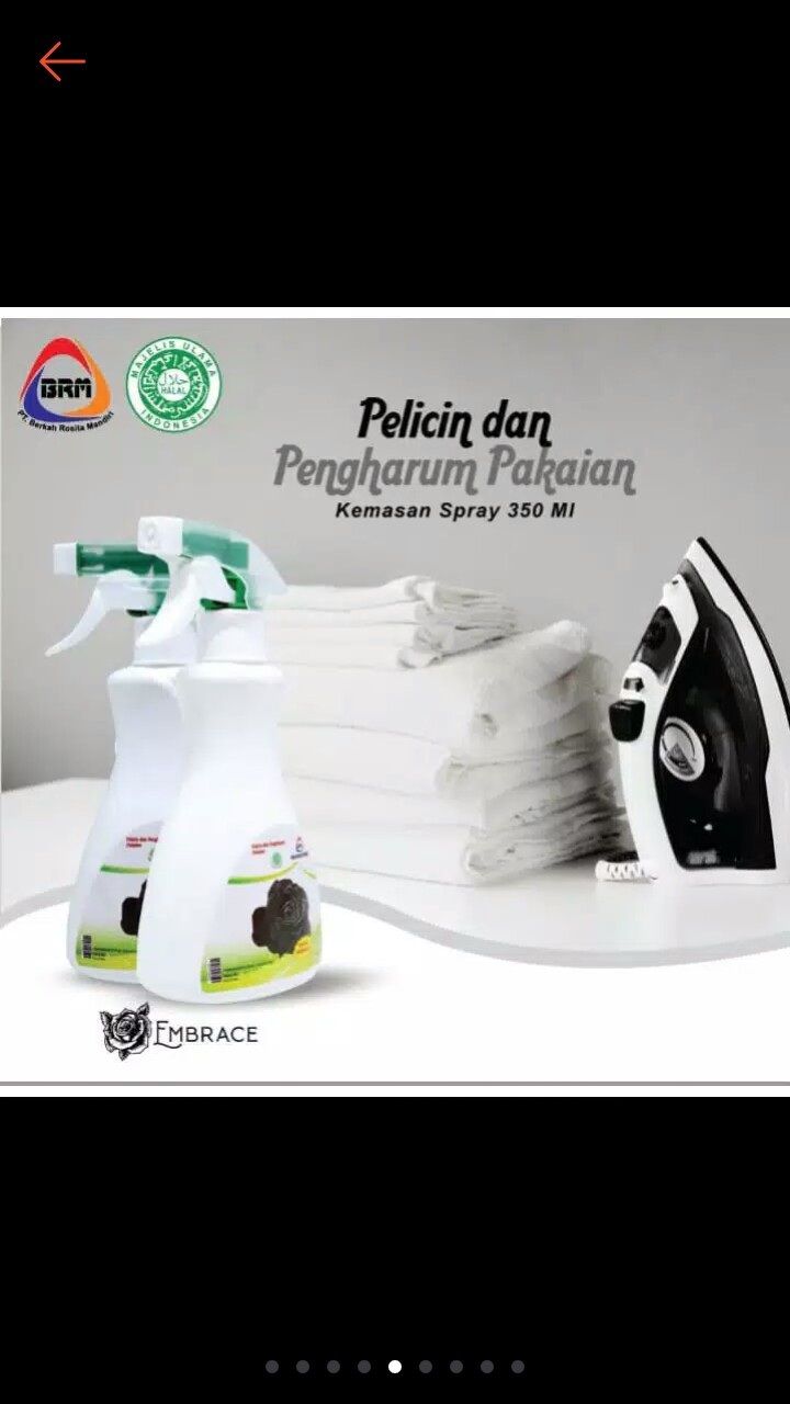 Pelicin Pakaian Berkah Rosita Mandiri Spray 350 Ml