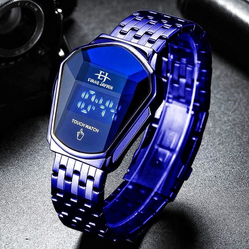 Jam Tangan Evans.J 9953 Rantai Stainliss Pria Digital Layar Sentuh Touch Screen Stainless Steel