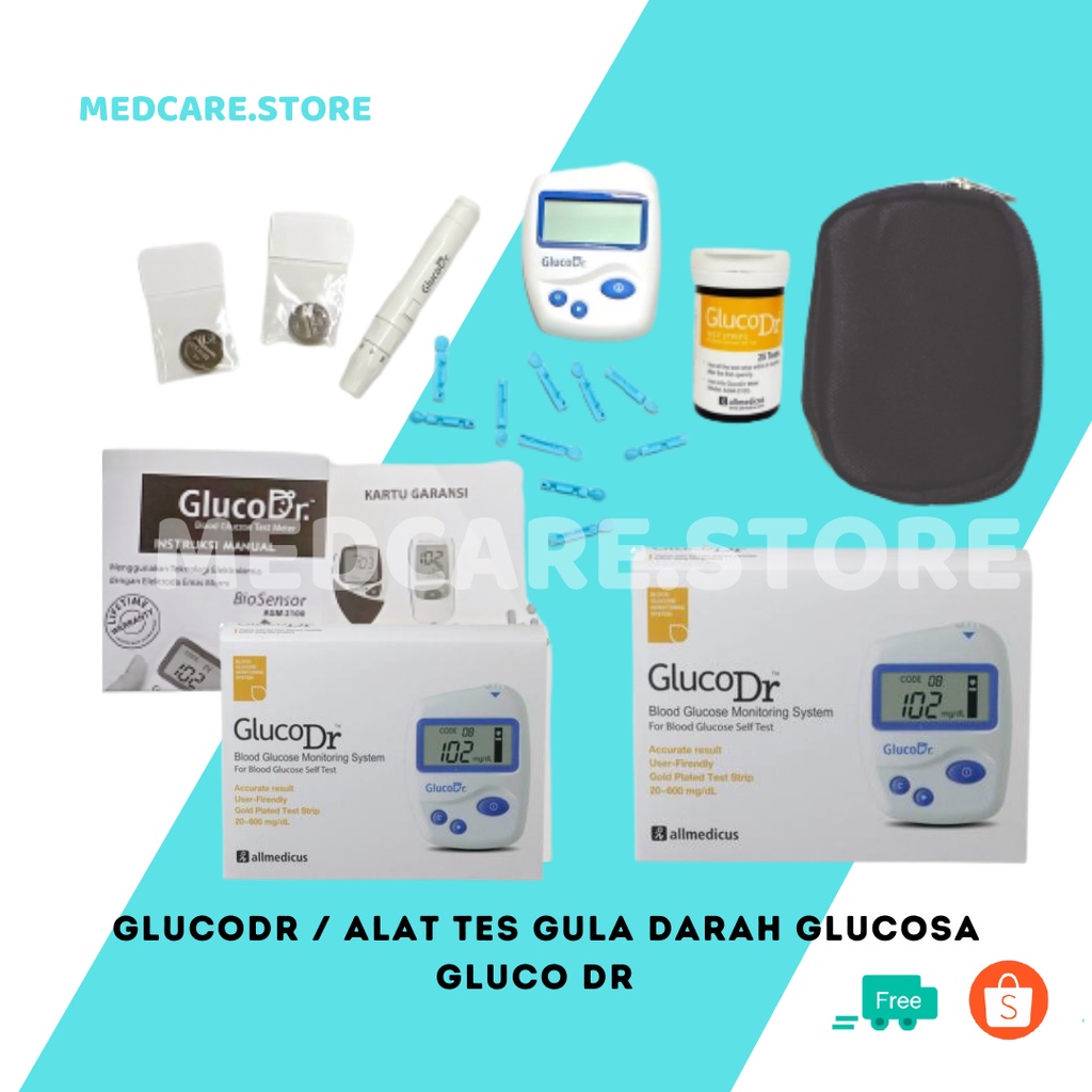 GlucoDr / Alat Tes Gula Darah Glucosa Gluco Dr / Alat Cek Darah GlucoDr AGM 2100