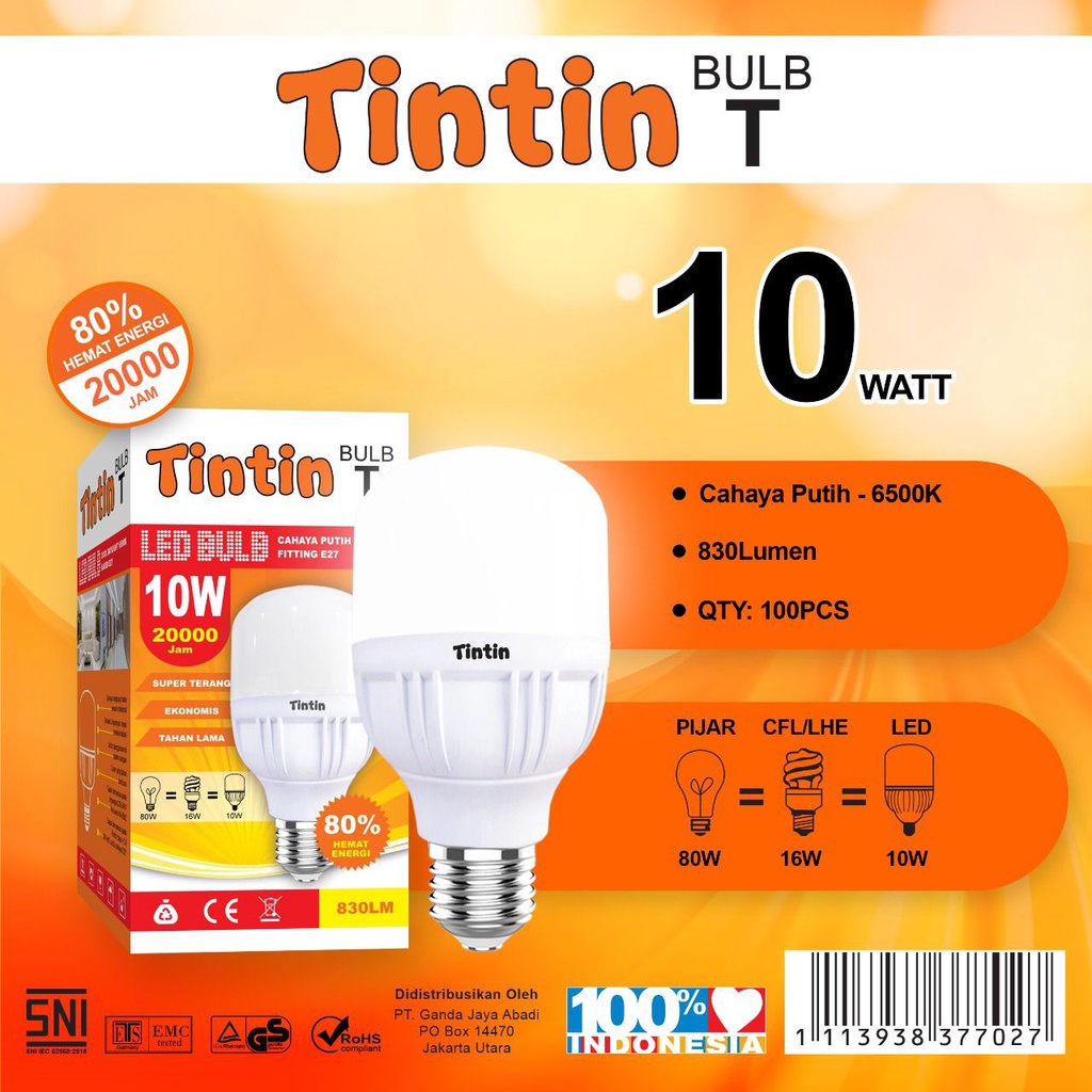 Lampu Led 10watt Murah / Lampu Led Capsule 10watt Murah Meriah TinTin