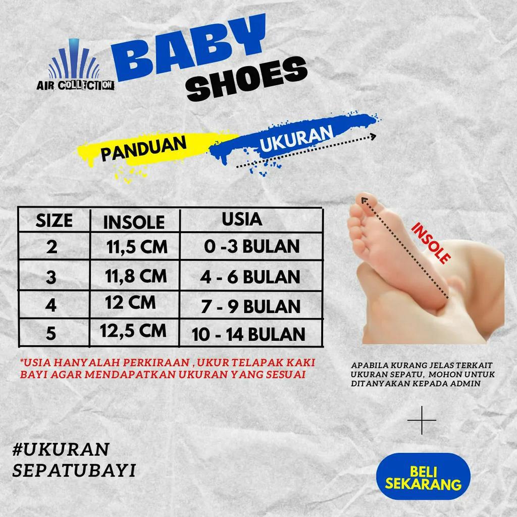 Air Collection - Sepatu Anak Bayi laki Perempuan Prewalker Shoes 0-12 Bulan terbaru