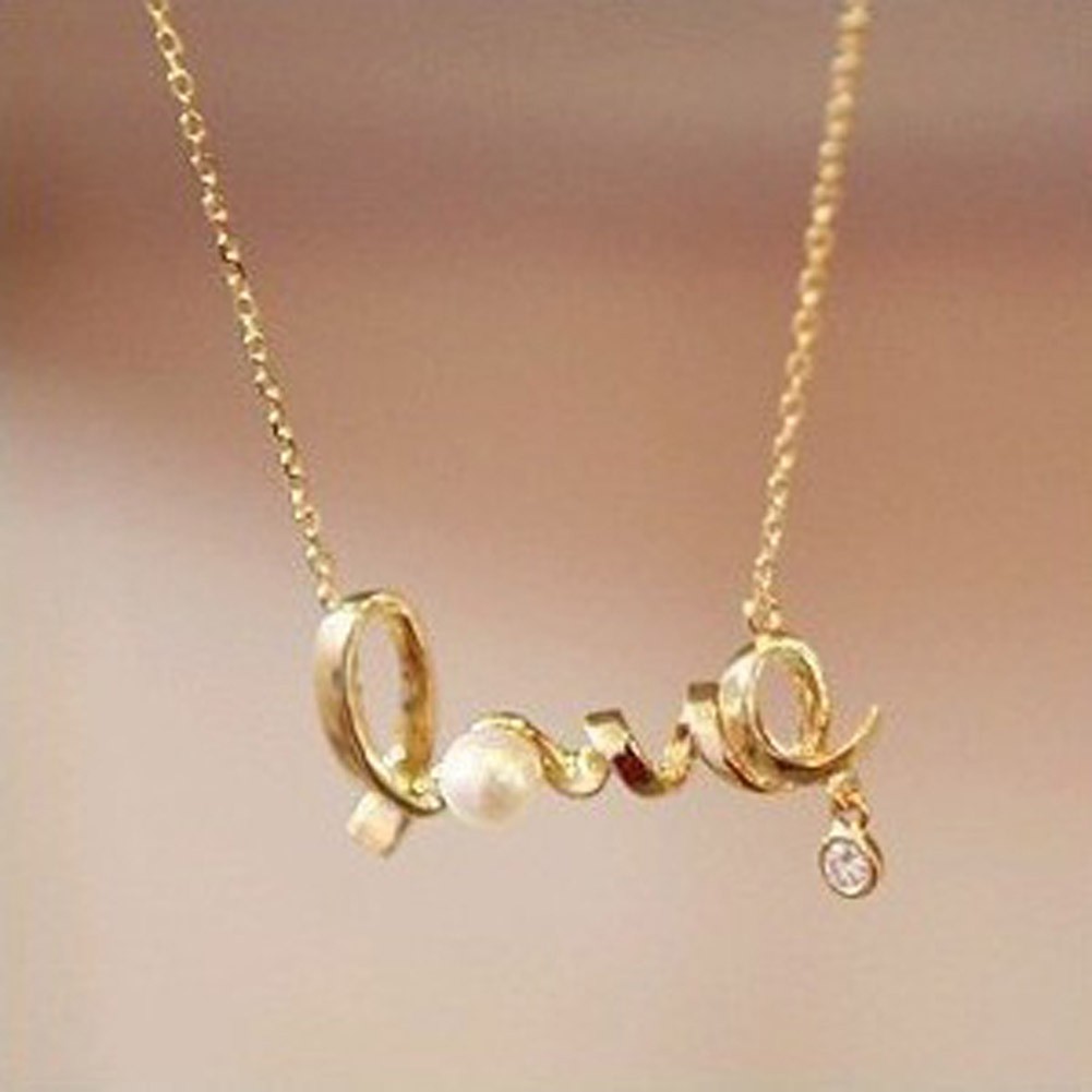 Partai Besar Fashion Baru Hadiah Natal dengan Lembut Di Sekitar Heart Of Love Chic LOVE Kalung