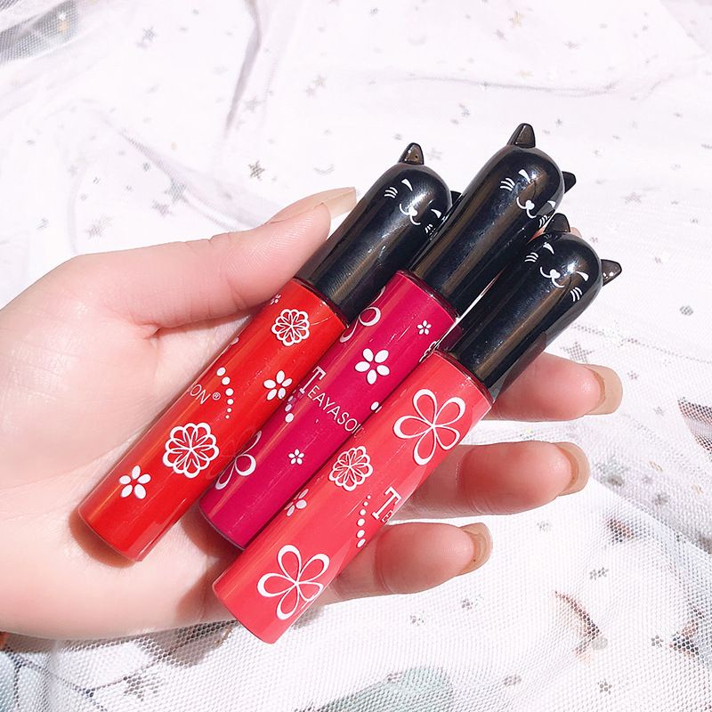 Cat Cap TEAYASON Original Matte Lip Gloss Moisturizing Lipstick Waterproof Terlaris