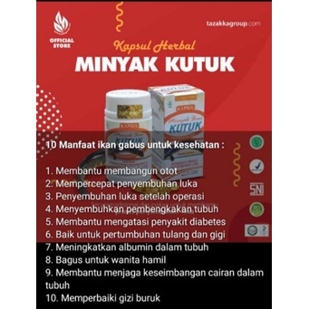 KAPSUL MINYAK IKAN KUTUK 30 KAPSUL ALBUMIN ASLI TAZAKKA CEPAT MENYEMBUHKAN LUKA OPERASI