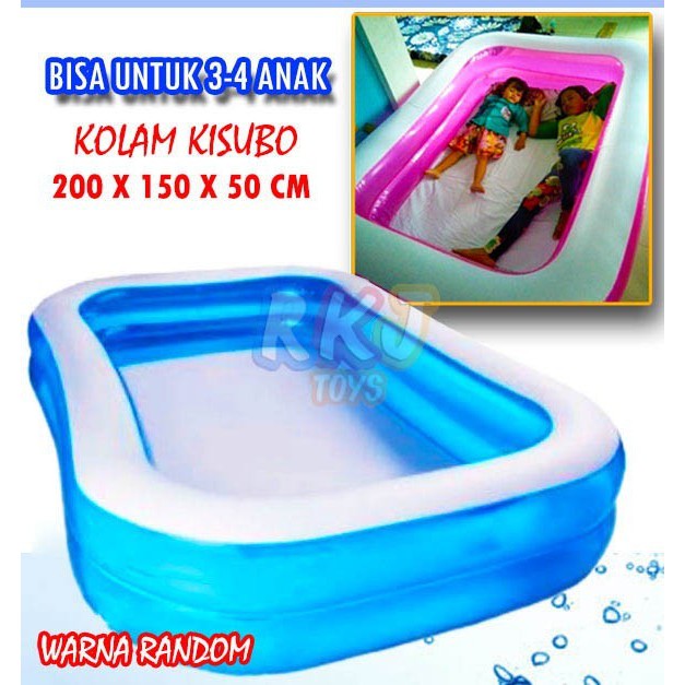 Paket KOLAM renang Anak JUMBO Besar Kisubo 2M + POMPA TABUNG - Olahrga Air Anak/ Mainan Anak Kolam renang Anak