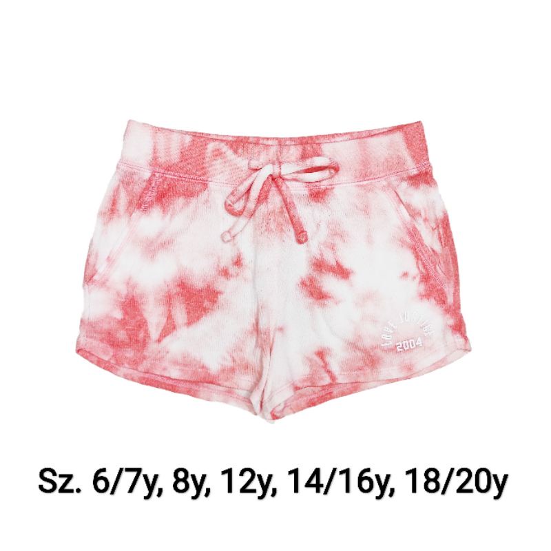 Celana pendek anak perempuan Justice short pants tie dye orange sz. 6/7y, 8y, 18/20y