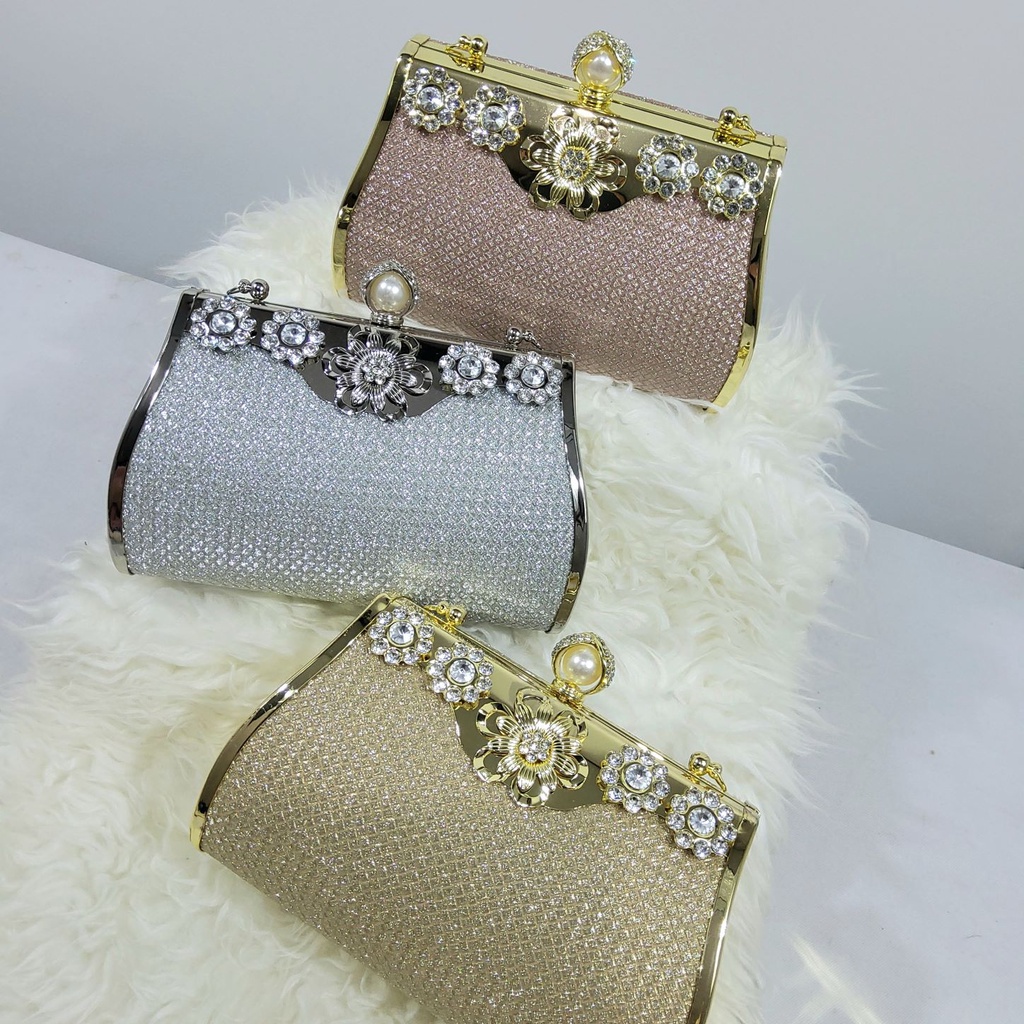 Tas Kondangan Ukuran Besar Clutch Pesta Import Diamond Farnell 2919/2921/2903/2925/2906 Mewah Cantik Muat HP