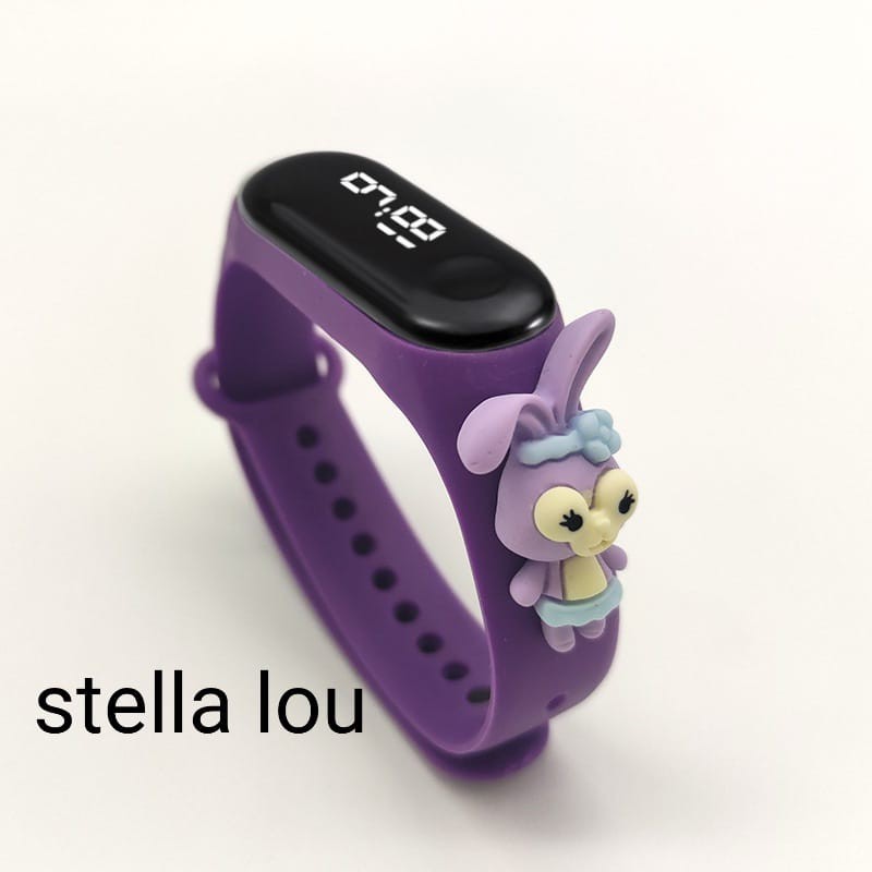 Jam Tangan Anak LED Digital display Elektronik Motif karakter kartun Lucu Murah-Stella Ungu