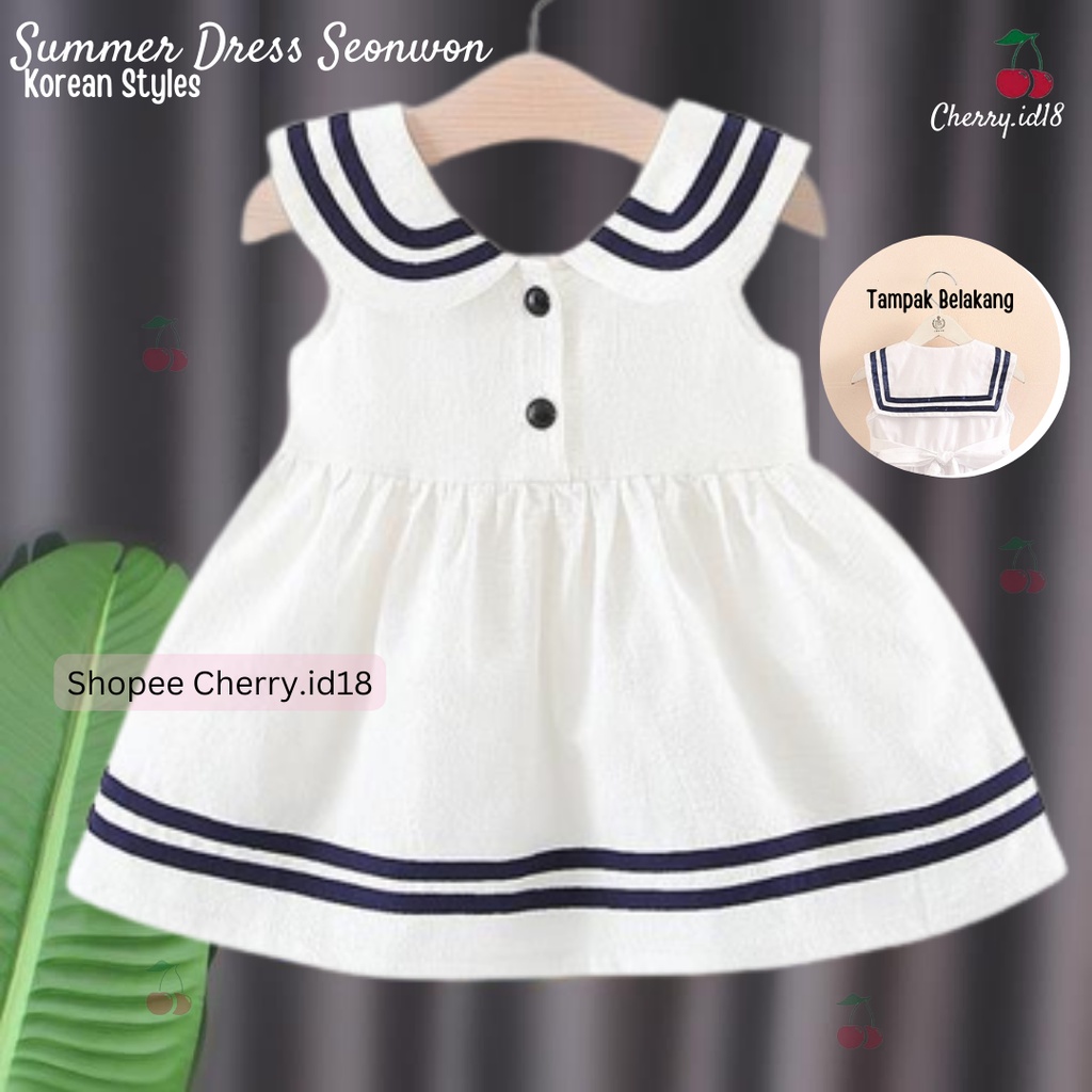 Cherry COD Seonwon Summer Dress Korean / Baju Anak Perempuan / Dress Cewek D48