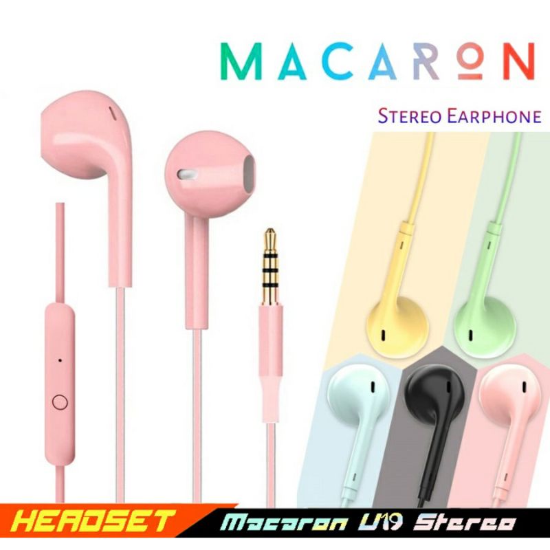 ASL HEADSET - EARPHONE U-19 EXTRA BASS - MACARON