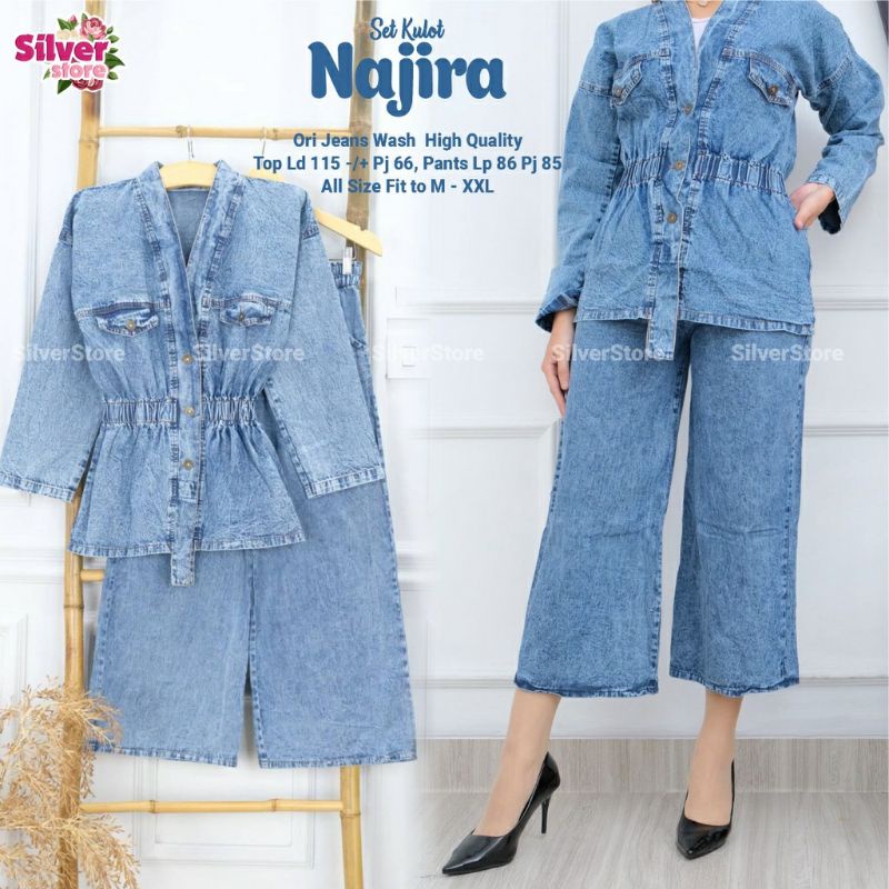 SET WANITA HIGH QUALITY JEANS//ONE SET//ANJANI SET//FENDINA SET//GEVANA SET//NAJIRA SET//SET//STELAN// POLONA SET//DAMALIA SET//45-60 kg-Najira