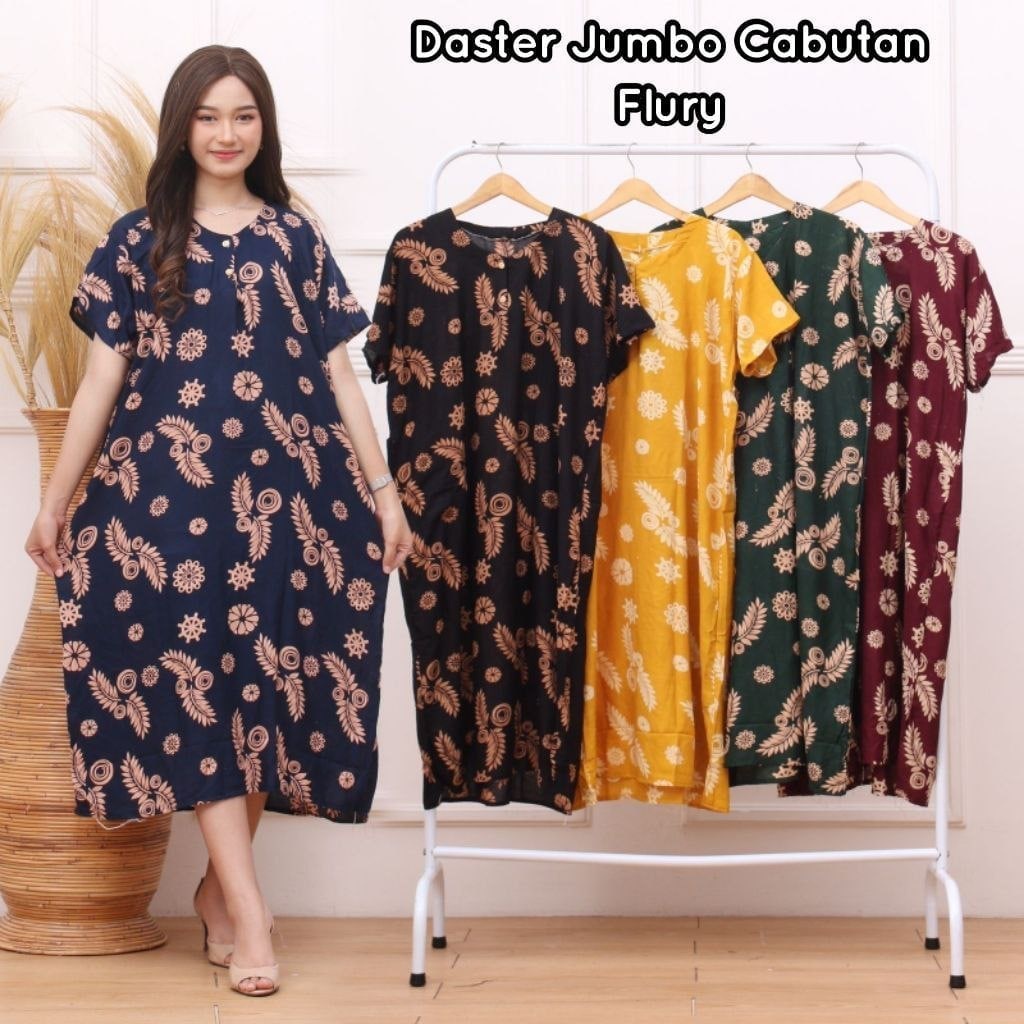 Daster Jumbo Wayang LD 130 | Daster Batik Super Jumbo Lengan Pendek Model Kekinian Kancing Depan Busui Motif Terbaru Murah