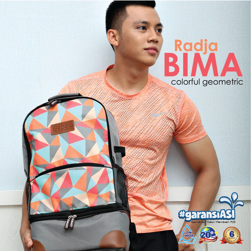 New! Cooler Thermal Bag GABAG RADJA BIMA Backpack Ransel Diaper Tas ASI Bayi - Free 2 Ice Gel Besar