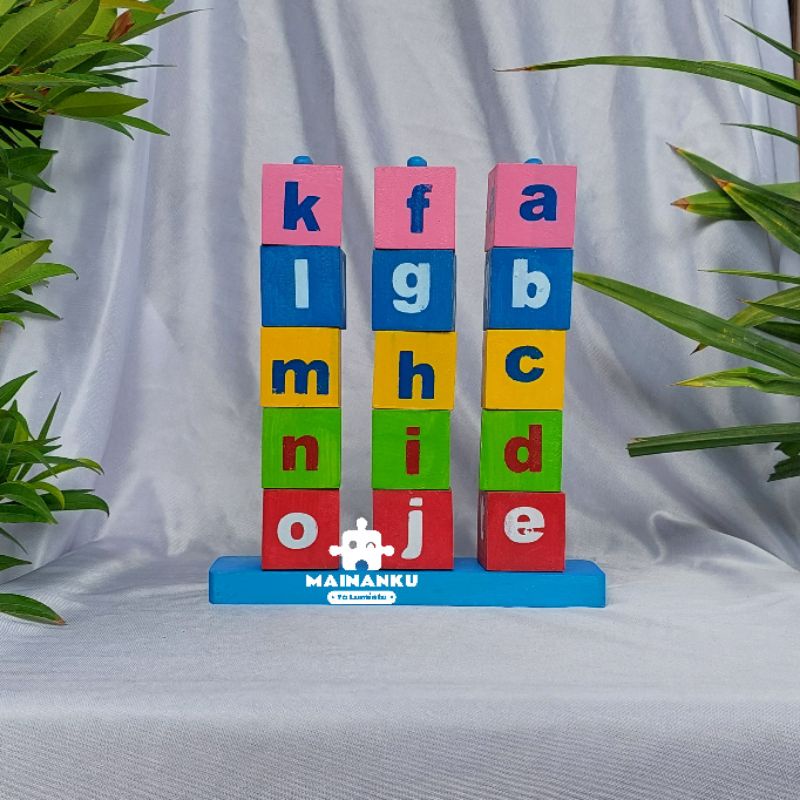Mainan Edukasi Anak Balok Susun Huruf Abjad