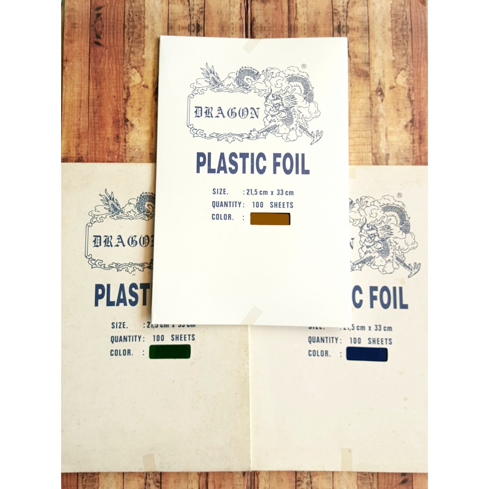 Plastik Foil Dragon Folio isi 100 Lembar - Copy Paper Foil F4 EMAS / PERAK / BIRU/ HIJAU