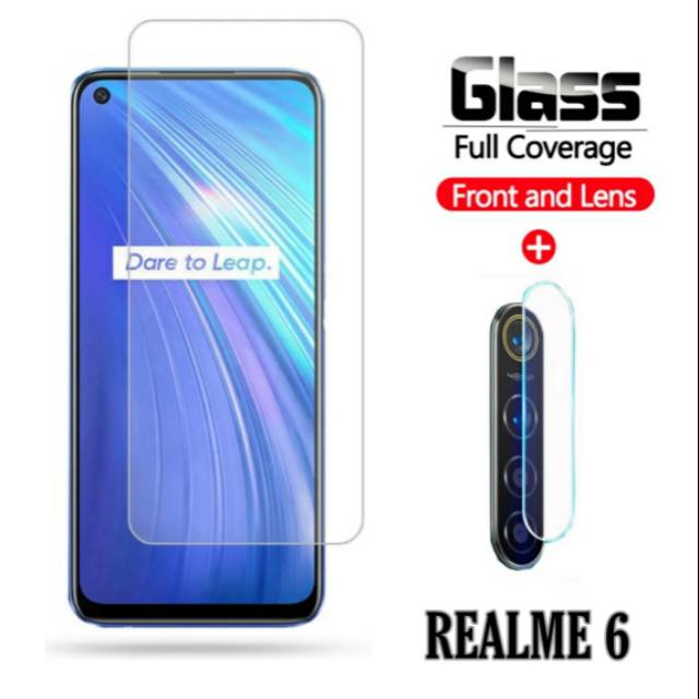 Tempered Glass Realme 6 Pelindung Layar dan Kamera Belakang