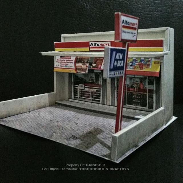 Diorama Papercraft Skala 1/64 - Toko Alfamart